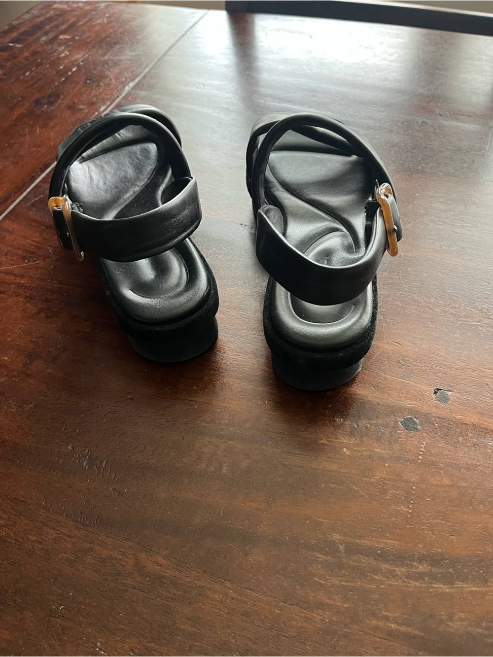 Vince Black Padded Dual-Strap Slingback Sandals - Picture 3 of 5